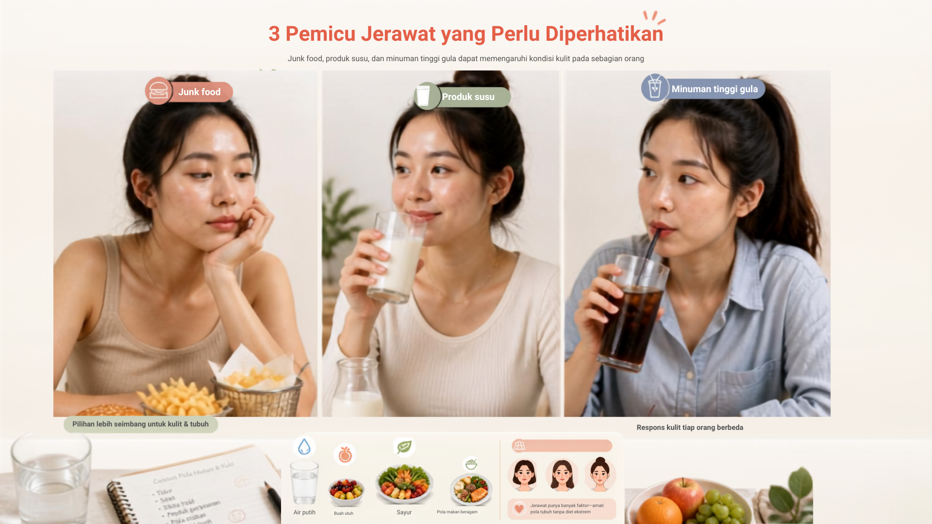 Benar Gak Sih Makanan Bisa Jadi Penyebab Jerawat? Ini 3 Jenis yang Paling Sering Picu